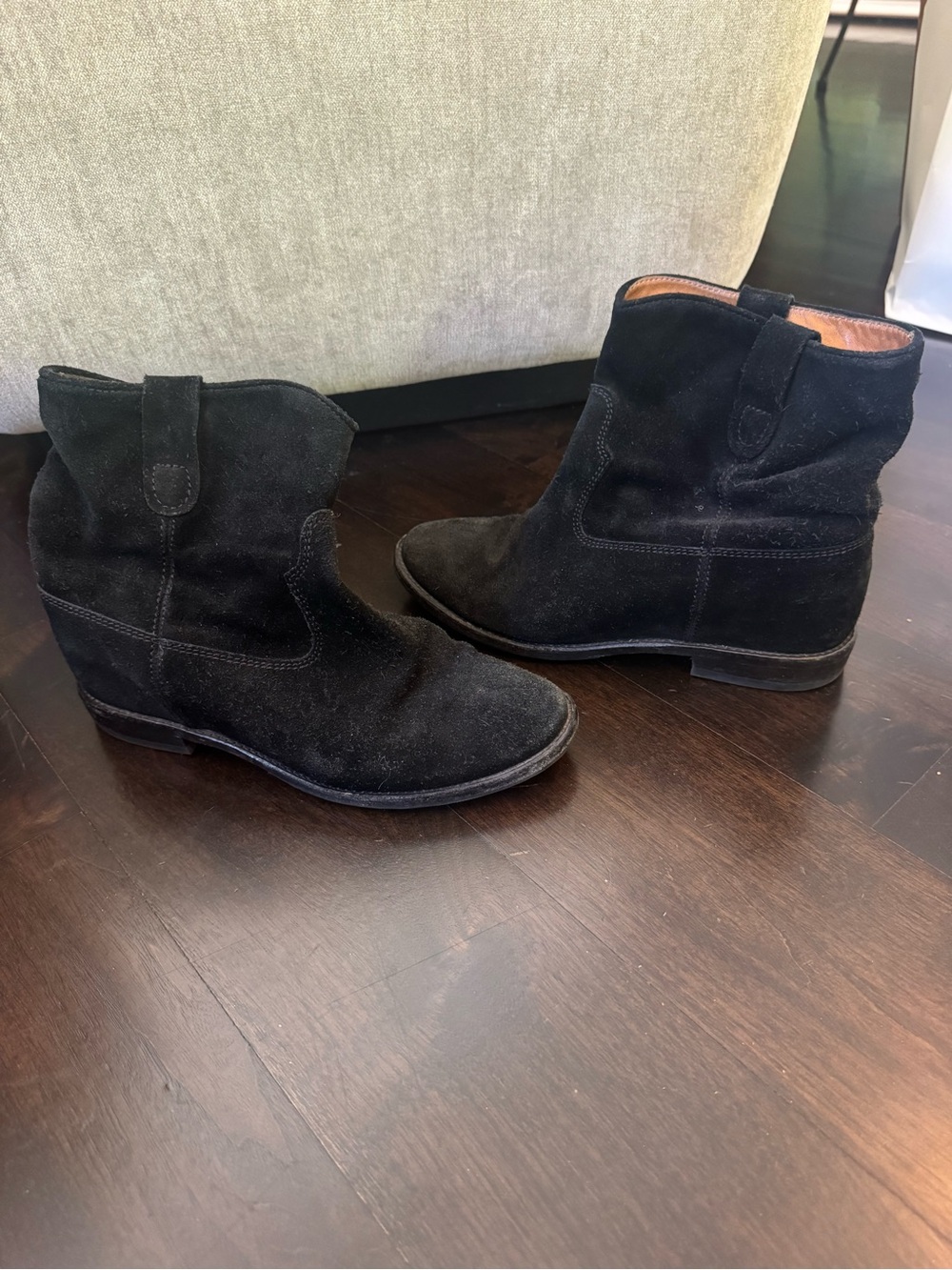 Isabel Marant Women's Black Suede Ankle Boots - Classic Western-Inspired Style